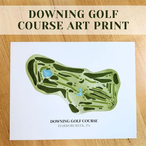 Downing Golf Course Art, Downing Custom Golf Course Art Map, Golf ...