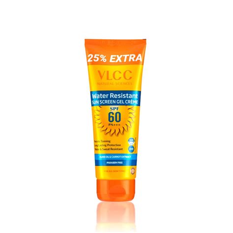 Buy VLCC Water Resistant SPF 60 PA+++ Sunscreen Gel Creme, 100 gm | 19 ...