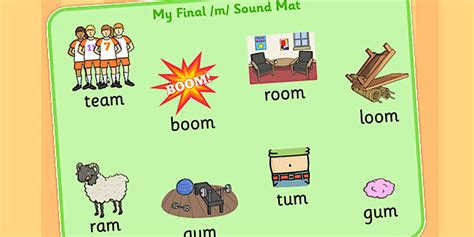 Final M Sound Word Mat 2