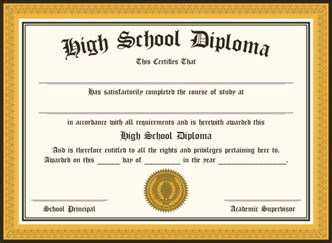 High School Diploma Sample – Free Printable High School Diplomas – GMLYP