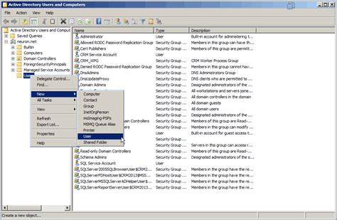 Create Domain User 的图像结果