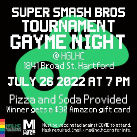 Super Smash Bros Tournament GAYme Night, Hartford Gay & Lesbian Health ...