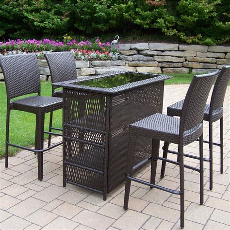 Oakland Living All Weather Wicker Patio Bar Set - Walmart.com