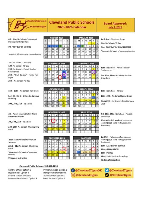 Cleveland Public Schools OK Calendar 25-26 Revised [pdf] - EduCounty