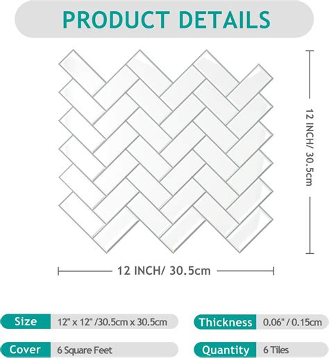VEELIKE White Herringbone Peel and Stick Backsplash Tile – Veelike