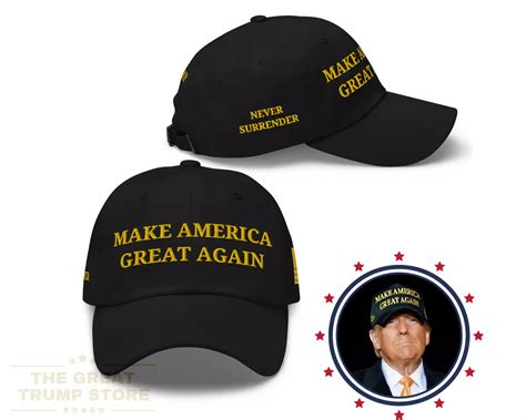 Mavin | Dark Gold MAGA Hat Trump Black MAGA Hat Embroidered Make ...