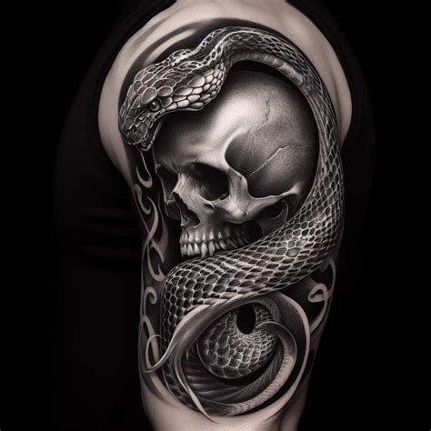 Snake and Skull Tattoo / Snake Skull Tattoo: A Fusion of Power and ...