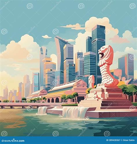 Captivating Fusion of History and Modernity in Singapore Stock Illustration - Illustration of ... - history of singapore