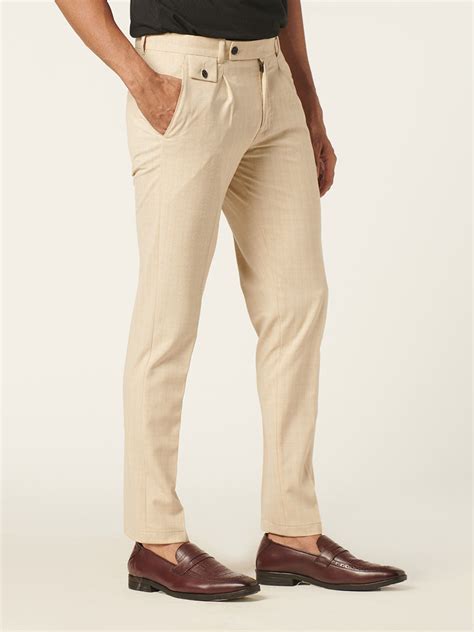 Buy MR BUTTON Red Slim Fit Trousers For Men In India