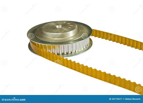 PU timing belt and pulley stock image. Image of machine - 24175611
