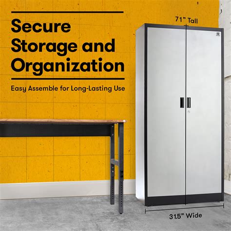 Fedmax Metal Garage Storage Cabinet - 71-inch Tall Large Steel Utility ...