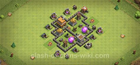 Farming Base TH4 with Link - Clash of Clans - Town Hall Level 4 Base ...