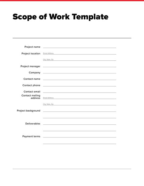 Free Printable Scope Of Work Templates [PDF, Excel, Word]