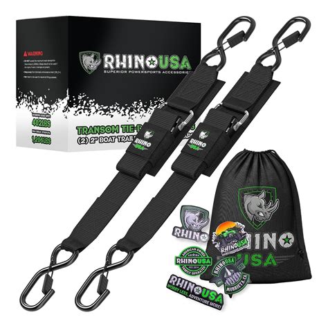 Buy Rhino USA Boat Trailer Straps (2-Pack) - Heavy Duty 2 Inch x 48 ...