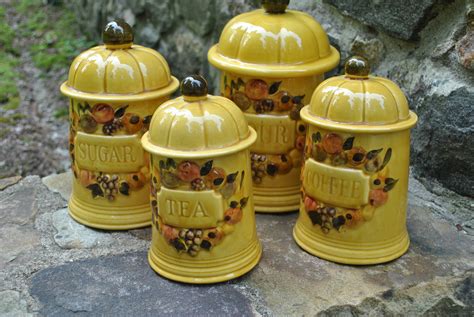 Set of 4 Rare Los Angeles Potteries Ceramic Kitchen Containers | Etsy