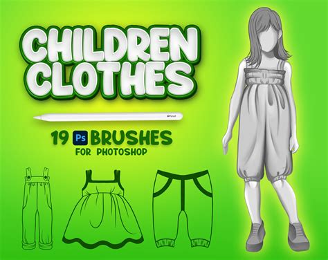 19 Photoshop Children Clothes Brushes, Adobe Fresco Kids Wear Brush ...