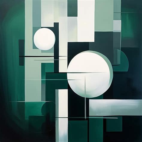 Luminous spheres a dark modernism abstract painting | Premium AI ...