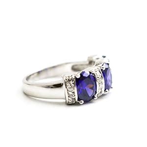 Buy Pretty Girl Sarah Blue CZ Brass Finger Ring (Large) at Amazon.in