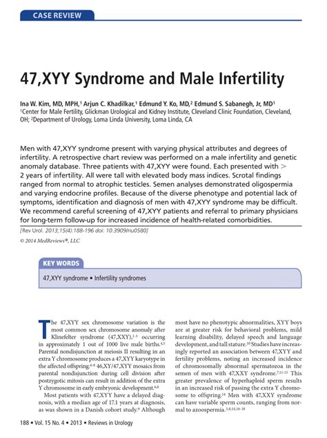 47, XYY syndrome - FMR Global Health