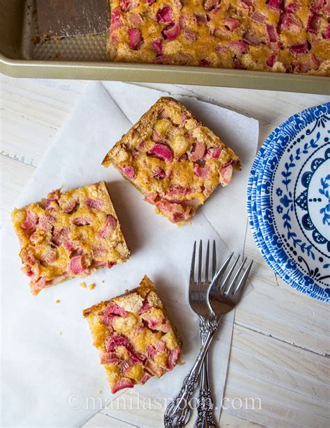 Easy Rhubarb Dream Bars - Manila Spoon