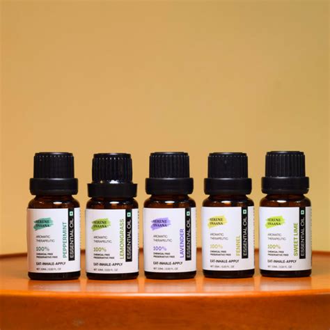Edible Essential Oil Summer Combo (Pack of 5 - Lavender + Lemongrass ...