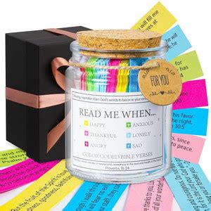 Climberty Inspirational Bible Verse Jar With 90 Color Coded Notes For ...