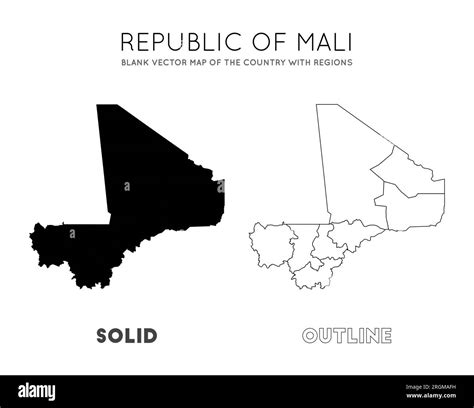 Mali map. Blank vector map of the Country with regions. Borders of Mali for your infographic ...