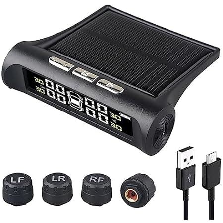 DHUNIKART® Solar Powered Wireless TPMS Tire Pressure Monitor System ...