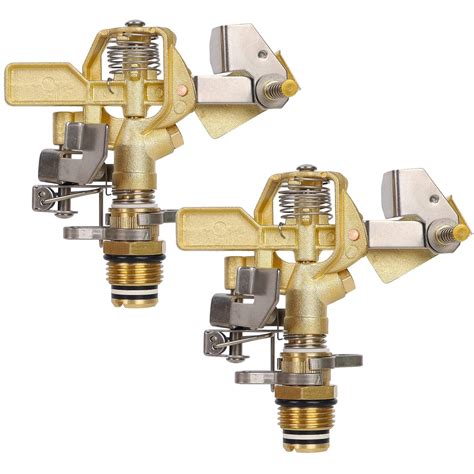 Biswing 1/2 Inch Brass Impact Sprinkler 2 Pack, Heavy Duty Lawn ...