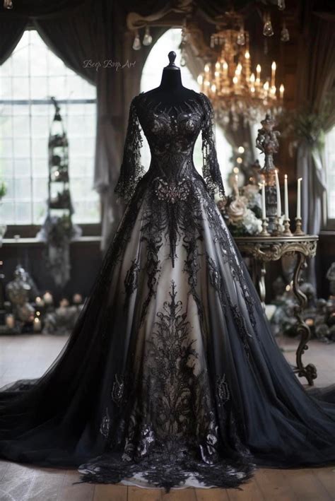 Pin by Veronica on Gowns | Black wedding dresses, Goth wedding dresses, Black wedding gowns