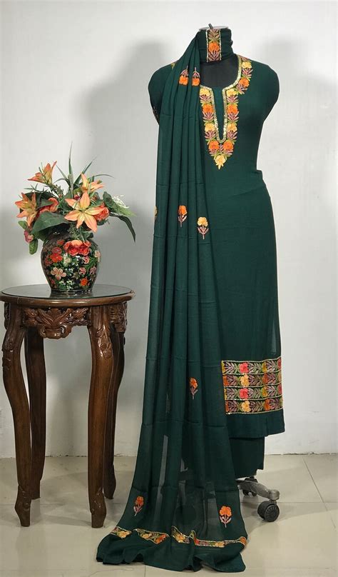Buy Aari Work Fused With Cut Daana Work Kashmiri Suit Women Online in ...