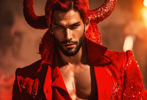 Lexica - Lucifer the red devil of a man, handsome as a devil, runway ...