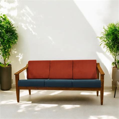 AKS Jerry sofa|3 Seater|Natural|Dx Premium|Wooden Sofa Set