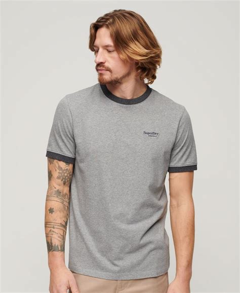 ESSENTIAL LOGO RINGER MEN'S GREY T-SHIRT
