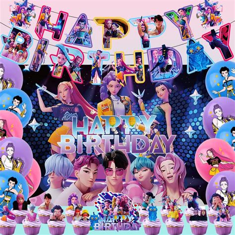 Buy Kpop Demon Hunters Huntrix Girls/saja Boys Birthday Party ...