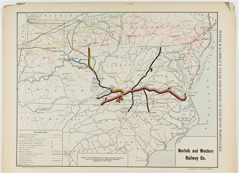 Lot - 1902 NORFOLK AND WESTERN RAILROAD MAP