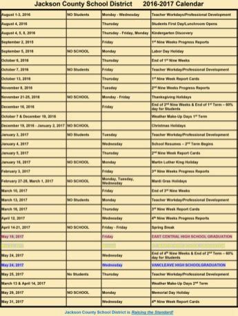 Jackson County Calendar - CountyCalendars.net
