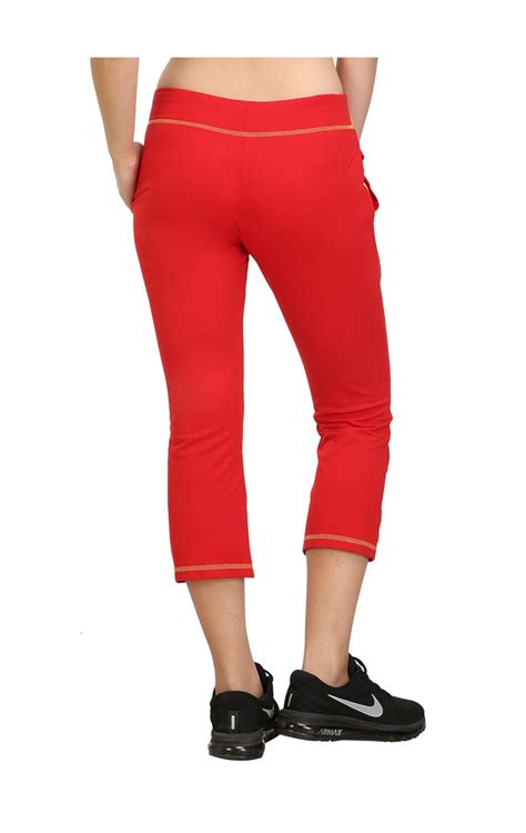 Buy Bodyactive Women Red Capris-LC3-RED Online | Bodyactive