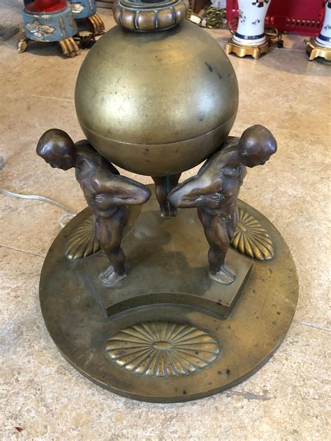 Masculine Jugendstil Muscular Nude Males Bronze Floor Lamp For Sale at ...