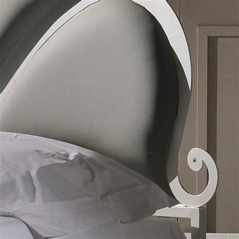 Upholstered iron double bed with crystal decorations Kimberly