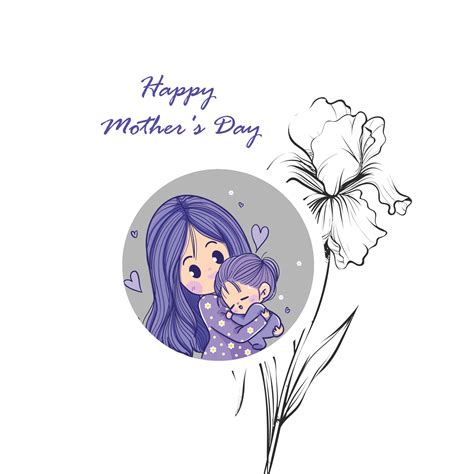 Happy mothers day poster in hand drawing style 6852373 Vector Art at ...