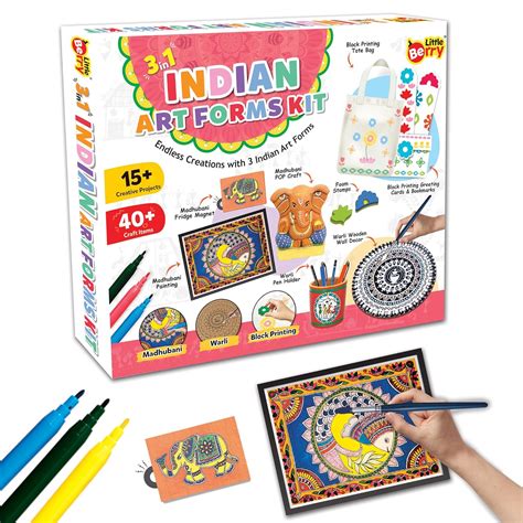 Little Berry Indian Art Forms Kits – 3 in 1 Indian Art Forms Kit ...