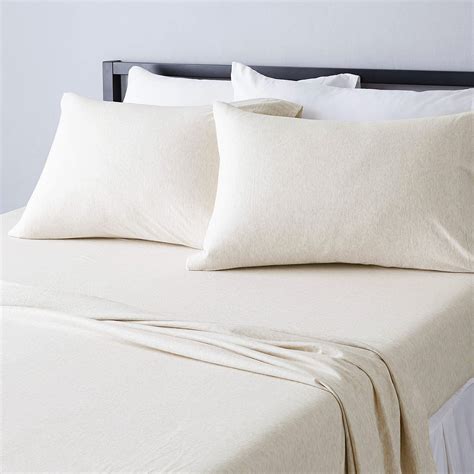 Amazon Basics 4 Piece Bed Sheets Set, 100% Cotton Jersey, Includes ...