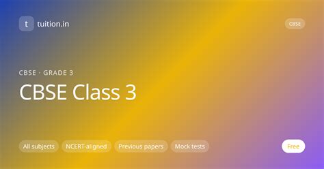 CBSE Class 3 — Free Notes, Chapters, PYQs & Sample Papers | tuition.in ...