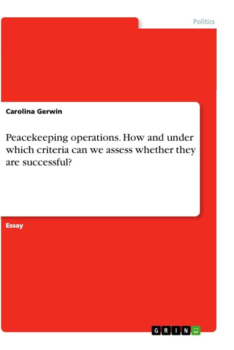 Buy Peacekeeping operations. How and under which criteria can we assess ...