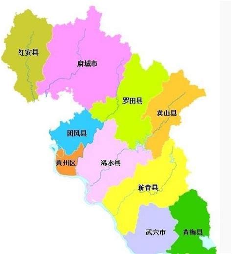湖北黄冈市地图全图-图库-五毛网