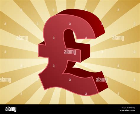 British UK Pounds Currency symbol isometric illustration Stock Photo - Alamy