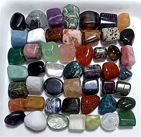 Aldomin Natural Mix Tumble Set Of 50 Tumble Healing Crystal Stone ...