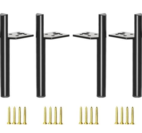 Aakash Decor Furniture Legs Metallic Black Finish 6 + 2 = 8 Inches (Set ...