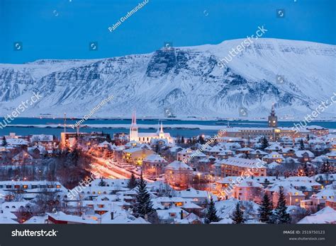 Reykjavik Capital City Iceland Winter Evening Stock Photo 2519750123 ...